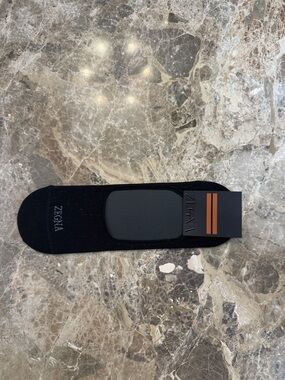Zegna Black No-Show Sock with Orange Accent